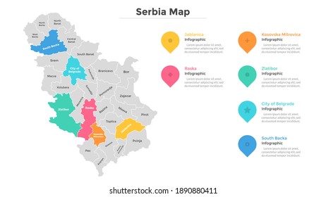 Serbia Map Divided Into Federal States Stock Vector (Royalty Free ...