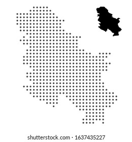 Serbia map dotted on white background vector isolated
