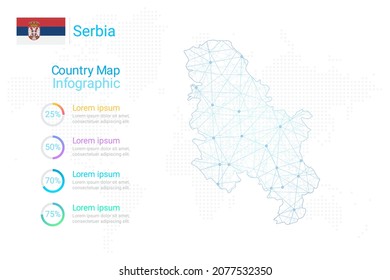 Serbia map with elements of infographics template. Vector eps10.