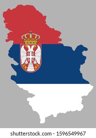 Serbia map flag vector illustration Eps 10