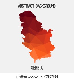 Serbia map in geometric polygonal,mosaic style.Abstract tessellation,modern design background. Vector illustration EPS8