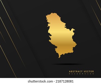 Mapa serbio del vector de estilo gradiente dorado Ilustración.