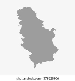 Serbia  map in gray on a white background