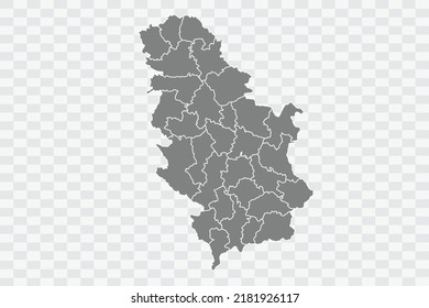 Serbia Map grey Color on White Background quality files Png