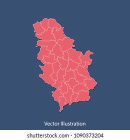Serbia map - High detailed color map of Serbia. flat design style, clean and modern. Vector illustration eps 10