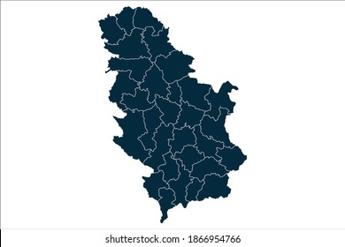 serbia map High Detailed on white background.