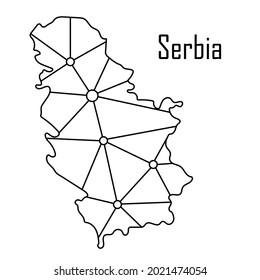 Serbia map icon, vector illustration in black isolated on white background.