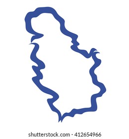 Serbia map, outlines