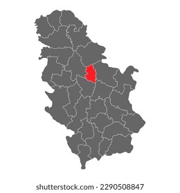 Serbia map Podunavlje icon, geography blank concept, isolated graphic background vector illustration .