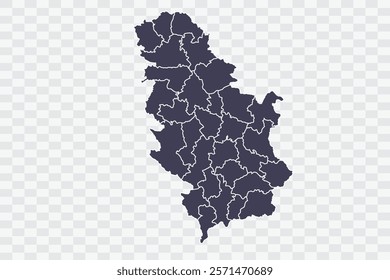 Serbia Map Slate Color on White Background quality files Png