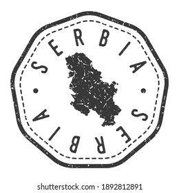 Serbia Map Stamp Retro Postmark. Silhouette Postal Passport. Seal Round Vector Icon. Badge Vintage Postage Design.