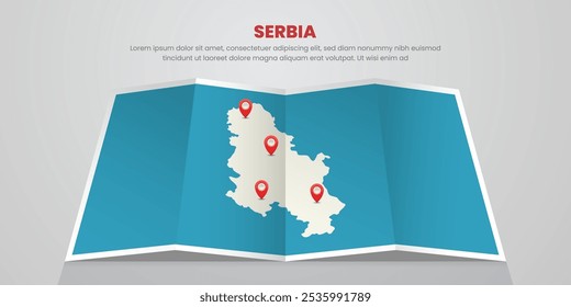 serbia map travel with pin tag location design Illustration