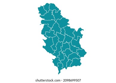 Serbia map vector, Abstract design vector illustration Eps 10. sea color palette color.High Detailed on white background.