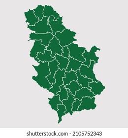 Serbia map vector, Abstract design vector illustration Eps 10. Green color palette color. High Detailed on white background.