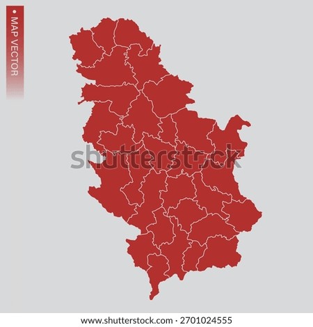 Serbia map vector, Abstract design vector illustration Eps 10. indigo red color.High Detailed on white background.