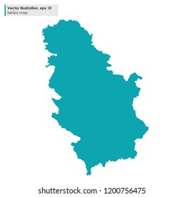 serbia map vector flat illustration on white background