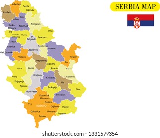 Serbia map vector illustration
