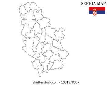 Serbia map vector illustration
