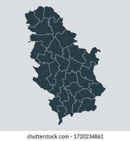 serbia map vector, isolated on gray background