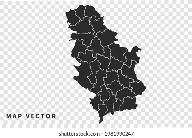 Serbia map vector, isolated on transparent background