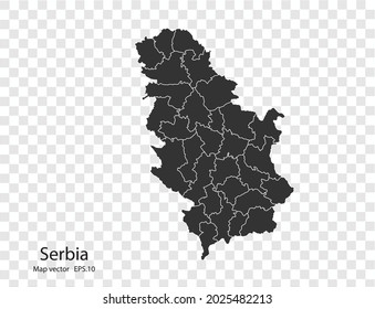 Serbia map vector, isolated on transparent background