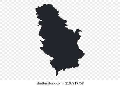 Serbia map vector, Not isolated on transparent background