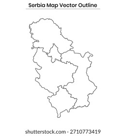 Serbia Map Vector Outline Editable Country Silhouette