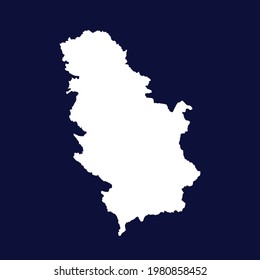 Serbia map vector. white color on blue background.