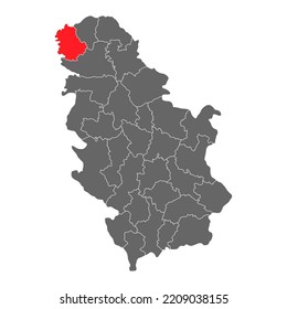 Serbia map West Bačka icon, geography blank concept, isolated graphic background vector illustration .