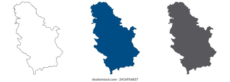 Serbia map. Map of Serbia in white color