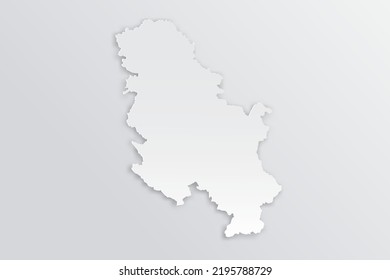 Serbia Map - World map International vector template with 3D, paper style including shadow and white color on grey background for design, education, infographic - Vector illustration eps 10