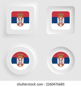 Serbia neumorphic graphic and label set. Element of impact for the use you want to make of it.