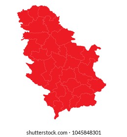 Serbia No Kosovo map - High detailed pastel color map of Serbia No Kosovo. Serbia No Kosovo map isolated on transparent background.
