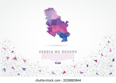 Serbia No Kosovo map - World Map International vector template with polygon pink color gradient isolated on white background for education, website, banner, infographic - Vector illustration eps 10