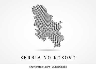 Serbia No Kosovo Map - World map vector template with Black dots, grid, grunge, halftone style isolated on white background for education, infographic, design - Vector illustration eps 10