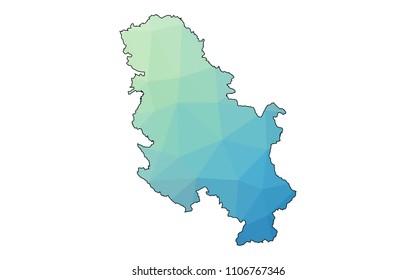 Serbia No Kosovo map-Polygonal map is made of colorful hexagons using the gradient method. On a plain background. Vector illustration eps 10.