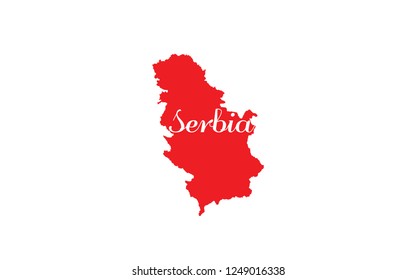 Serbia outline map country shape