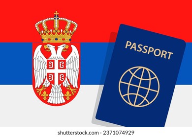 Serbia Passport. Serbian Flag Background Vector