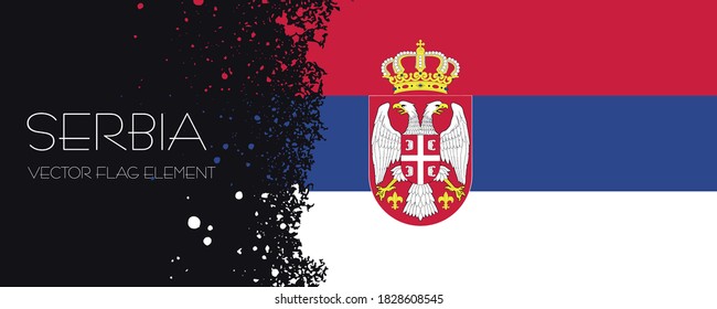 Serbia. Poster, banner, screen saver for a presentation with a flag. Design element for national holidays, elections.