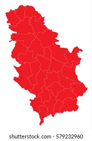 serbia red map
