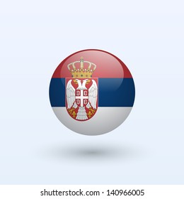 Serbia round flag. Vector illustration.
