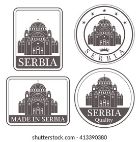 Serbia. Rubber and stamp