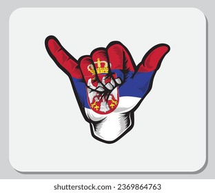 Serbia Shaka Hand Good Vibes Flag