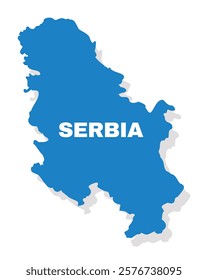 Serbia simple flat vector illustration map
