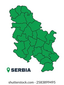 Serbia simple flat vector illustration map