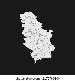 serbia soft white map with black detail and background