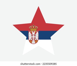 Serbia Star Flag. Serbian Star Shape Flag. Republic of Serbia Country National Banner Icon Symbol Vector Flat Artwork Graphic Illustration