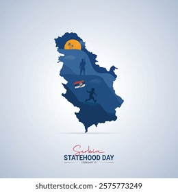 Serbia Statehood Day. Statehood Day creative Design for social media post