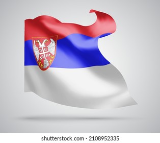 Serbia, vector 3d flag isolated on white background