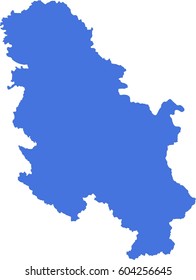 Serbia vector blue map